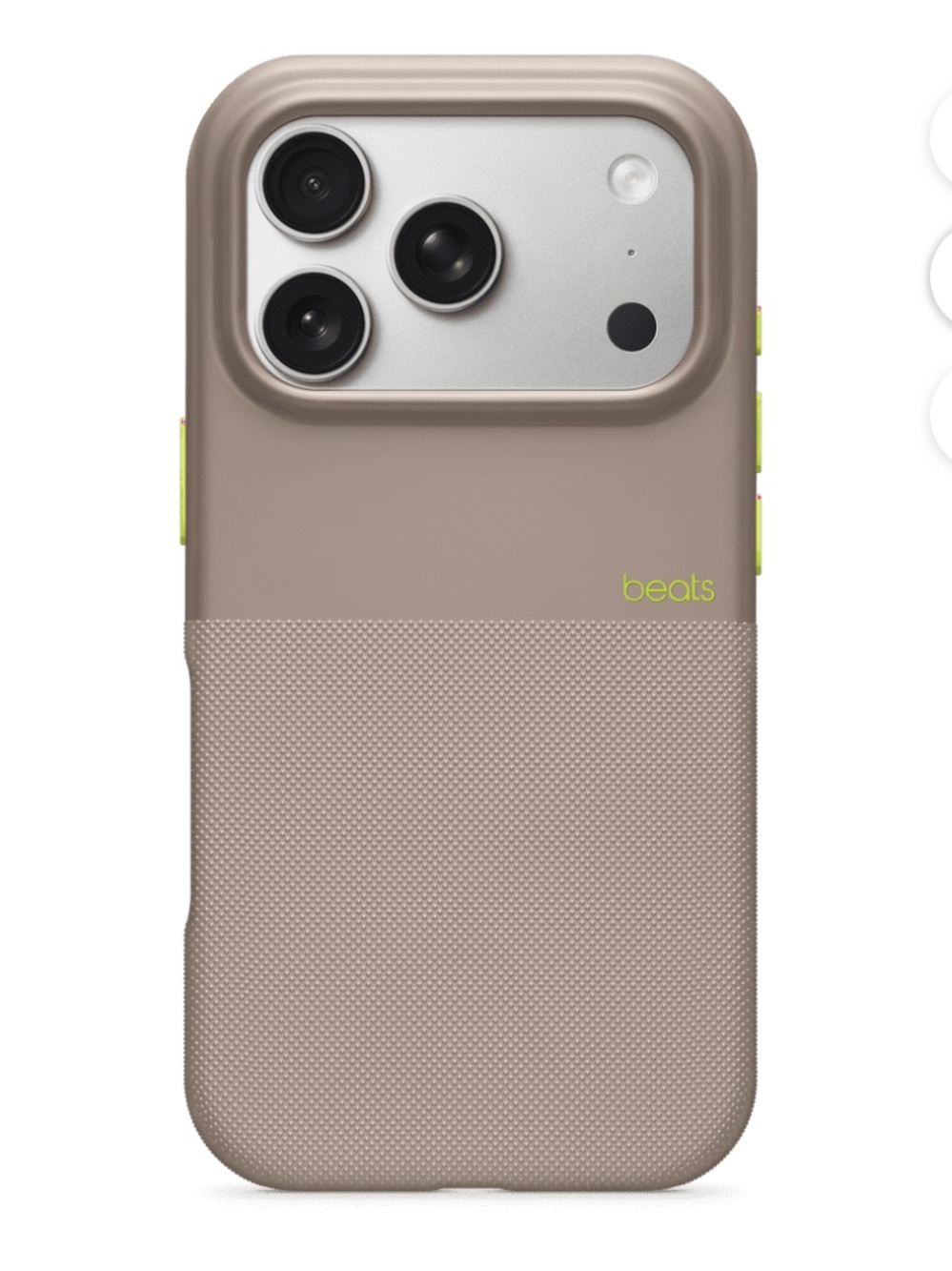 Beats by DRE Rugged iPhone 17 Phone Case w/ MagSafe - Alpine Gray & Neon Yellow